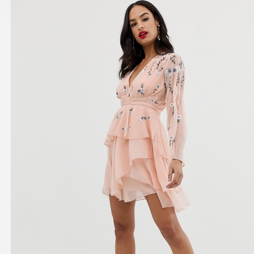 ASOS DESIGN tiered ruffled dress